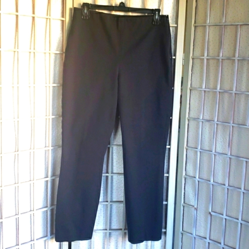 Everlane black fitted crop pull on side zip women's pants size 10
